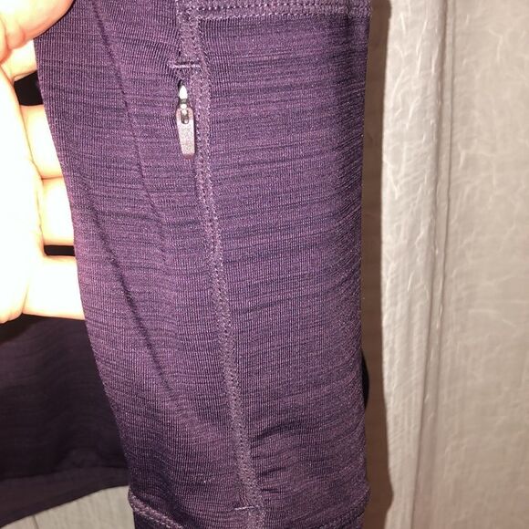 ATHLETA M Purple Heathered Full Zip Athletic Hooded Jacket with Pockets - Picture 9 of 13